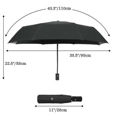 China High Quallity 8 ribs auto open close umbrella Travel Cooling UV automatic umbrella Auto Opening Close 3 Folding umbrella for sale