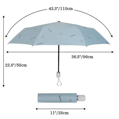 China Cute 3 folding umbrella with digital printing umbrella uv protection automatic car umbrellas for sale