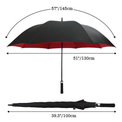 China Waterproof Auto open  golf umbrella with logo printing double layer waterproof fabric custom logo for sale