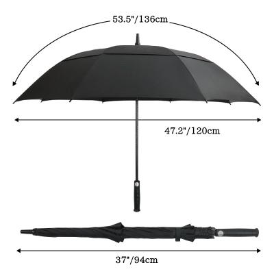 China Modern 2022 Popular drizzle stick  luxury golf umbrella double layer for sale