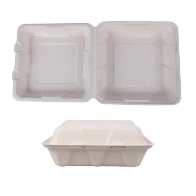 China 600ml Disposable Tableware Clamshell Disposable Paper Food Container for sale