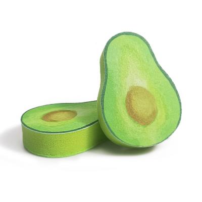 China Avocado Shape Pad Scrubber Custom OEM Dish Washable Scrubber Nonwoven Nonwoven Cleaning Sponge For Kitchen for sale