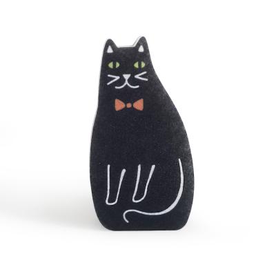 China Customization Kitchen Cat Kitchen Cleaning Sponge Scrubber Black Non Woven Fabric Sponge Scrubber for sale