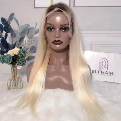 China Silky Straight Wave 613 Full Lace Wig Hair, Brazilian Blonde 613 Full Lace Hair Wig, 40 Inch 0mbre T4/613 Lace Front Human Hair Wig for sale