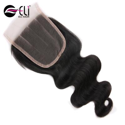 China Top Silk Base Wet And Wavy Closure Of Unprocessed Brazilian Lace Front Human Hair Mink Way Free Part Part With Baby Hair for sale