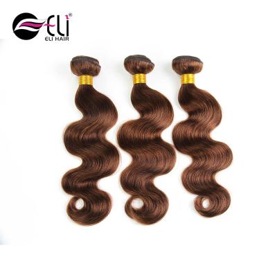 China Best Sellers 8A Clean Grade Hair Bundle Brazilian Hair Colored 4# 12 To 24 Inch Brazilian Body Wave Hair for sale