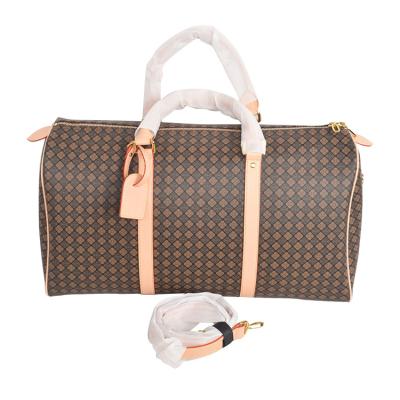 China Custom Travel Bag PVC Microfiber Fashion Logo Duffle Outdoor Luggage Bag For Women And Men for sale