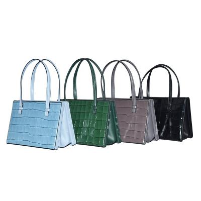 China Large Fashion Crocodile Pattern Cowhide Tote Bags Cow Leather Handbags For Women for sale