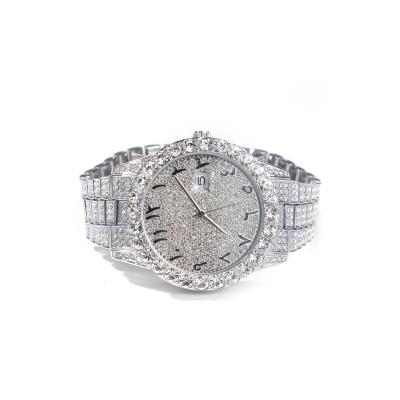 China New fashion universal classic full digit diamond day/date watch men's and women's large dial quartz watch for sale