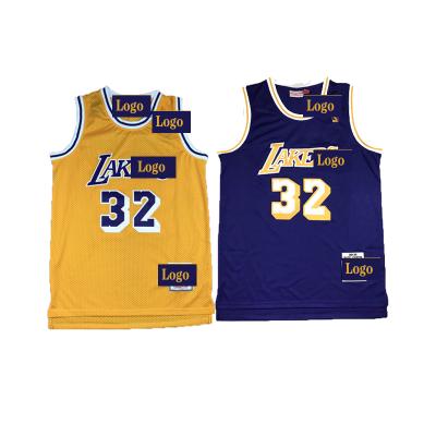 China Mens Basketball Fans LA Magic Johnson Laker 32 Purple Singlet Antibacterial for sale