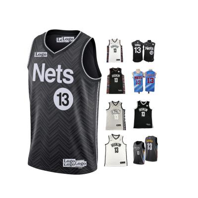 China NB: Player 13 Antibacterial Mens Basketball Embroidery JR 2021 James Toughen Brooklyn Net Tank Top for sale