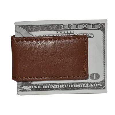 China Money Clip Holder Men's Genuine Leather Strong Magnetic Money Clip New Factory Customize for sale