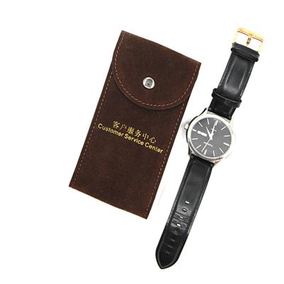 China Receive Custom Luxury Custom Made Luxury Leather Green Blue Black Brown Leather Watch Case Travel Pocket Watch Velvet Watch Case for sale