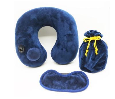 China PORTABLE U Shaped Inflatable Pillow Outdoor Travel Automatically Press Inflatable Air Pillow Set for sale