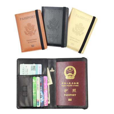 China Customized USA Passport Holder NATIONAL Rfid Passport Wallet PU Leather Passport Cover for sale