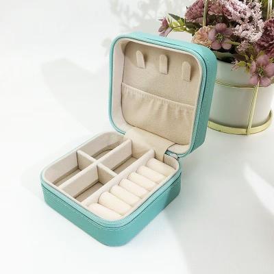 China Custom Luxury Jewelry Package New Arrival Pink Velvet Earring Gift Portable Jewelry Ring Packaging Boxes for sale