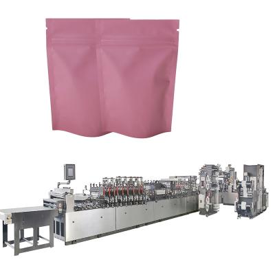 China food & Beverage Factory Doypack Plastic Bag Inserted Bottom Gusset Full Automatic Doypack Making Machine for sale