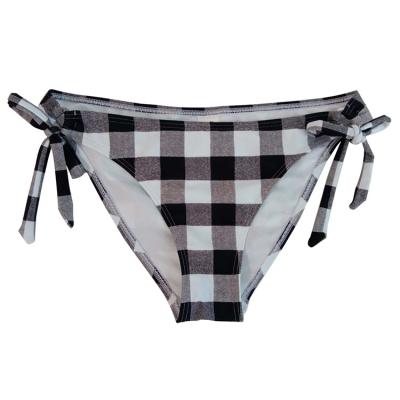 China Manufacturer Sexy Side Gingham Triangle Swim Bottoms Trunks Women's Breathable Swimwear 2013-1W for sale