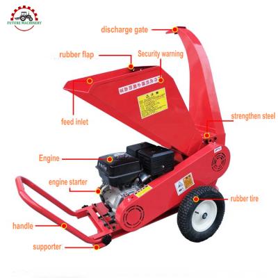 China Garden Farm Forestry Log Chipper Diesel Engine Gasoline Tree Shredder Branch Wood Chipper Wood Shredder Cutting for sale