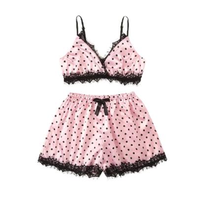 China New Style American Hot Sales High Quality Women's Silk Lingerie Sleepwear Set for sale