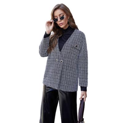 China Anti-Wrinkle Loose Long Sleeve Street Fashionable Women Cardigan Woolen Coat for sale