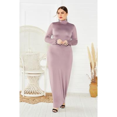 China Fashionable Anti-Wrinkle High Neck Long Sleeve Women's Plus Size Bodycon Dress for sale