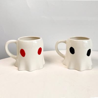 China Viable Ceramic Luster Devil Stain Elf Mug 350ml Halloween Gift Mark Coffee Milk Mug Ghost Ceramic Mugs for sale