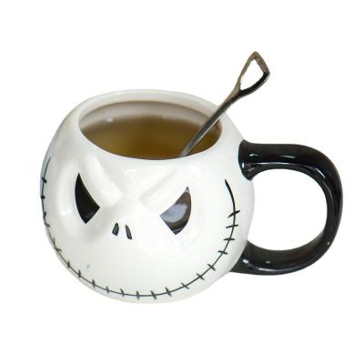 China Halloween Stocked Face Shaped Coffee Cup Mug For Decoration for sale