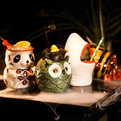 China Coffee Animal Tiki Bar Sets 3d Handmade Ceramic Parrot Custom Made From Hawaii for sale