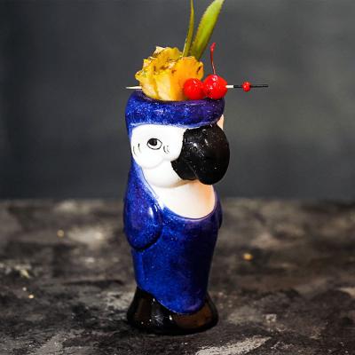 China Creative Hawaii Parrot Animal Tiki Cup Beer Mug Custom Cocktail Tiki Cup Hawaiian Ceramic Mug Shape Color Size For Tiki for sale