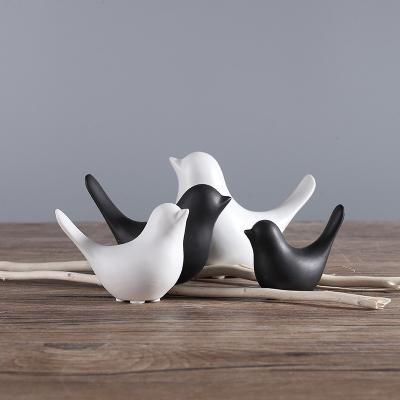 China White And Black Ceramic Decor Europe Matte Bird For Show Home Decoration for sale