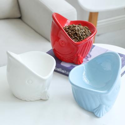 China Hot Selling Non-automatic Slow Bowls With Blue White Ceramic Water Pet Bowl for sale