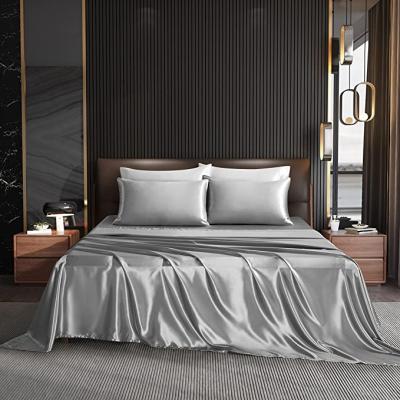 China Sustainable Luxury Pure Mulberry Silk Bed Sheets Bedding Set 100% Silk Bedding Set for sale