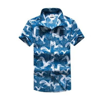 China high quality Anti-wrinkle short sleeve shirts print custom wrinkle men's shirts that requires no shirt ironing for sale