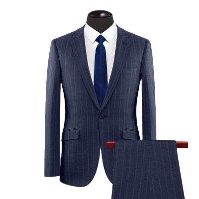 China Factory sale tianli Anti-wrinkle stretch corset gray striped casual social party suit custom men's suit for sale