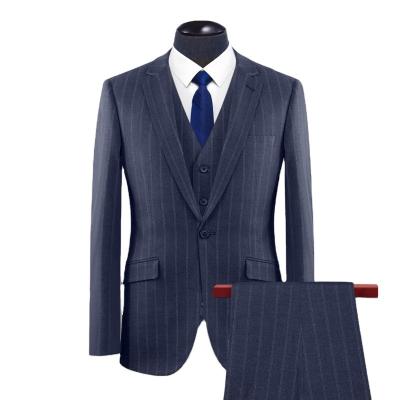 China Modern Temperament Anti-Wrinkle Style Denim Slim Suit Blue Men's Commuter Suit for sale