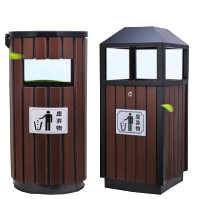 China Metal Material Outdoor Park Road Trash Bin Sustainable For Use for sale