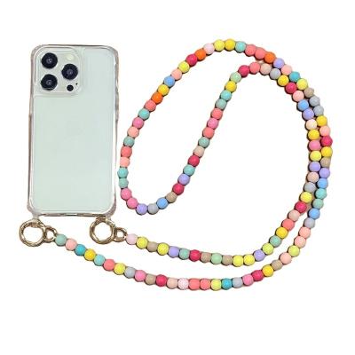 China Protector Cover Pearl Beads Mobile Phone Case Crossbody With Straps Hanging Neck Rope Long Chain Anti-fall Phone Case Lanyard For Womens Jewelry for sale