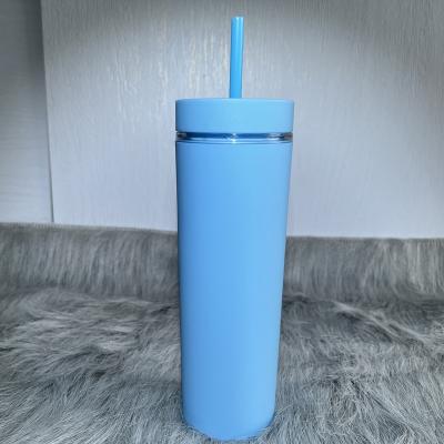 China The latest advanced custom disposable hot sale straight rub straw double layer portable water cup for sale