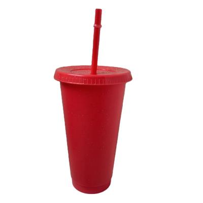 China Promotion 24oz Disposable Plastic Iced Cups Drinking For Cold Water Sparkling Summer Coffee Reusable Tumblers With Lids And Straws for sale