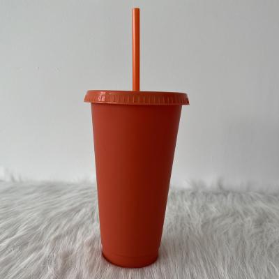 China Disposable China Manufacturing Simple Creative Portable Solid Color Cheap Large Capacity 24oz Straw Drinking Cup for sale