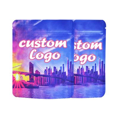 China Low moq recyclable stand up logo MOPP plastic pouch lock smell proof zipper mylar mylar bags 3.5 small color resealable custom color zipper for sale