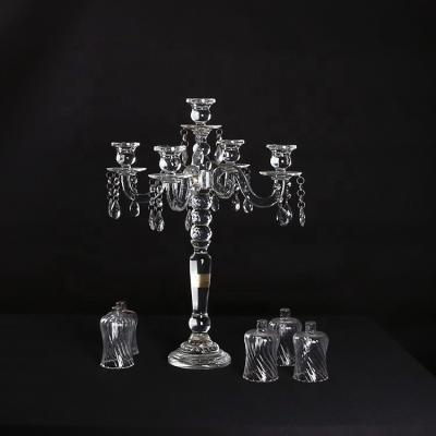 China Weddings hot sale! 5 Heads Crystal Votive Glass Candle Holder and Candelabra for Tealight and Candlelight Candles (BS-CH010A) for sale