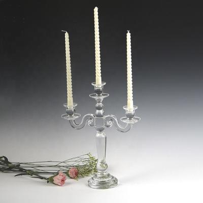 China Hot weddings! 3 Heads Square Crystal Cheap Candle Holders and Candelabra for Table Centerpiece (BS-CH011) for sale