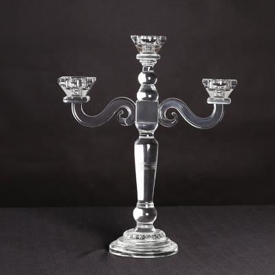 China Hot weddings! 3 Heads Square Crystal Cheap Candle Holders and Candelabra for Table Centerpiece (BS-CH011B) for sale