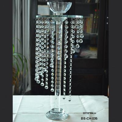 China Cheap weddings! Hanging Crystal Beaded Waterfall Centerpieces and Flower Stand for Wedding (BS-CH035) for sale