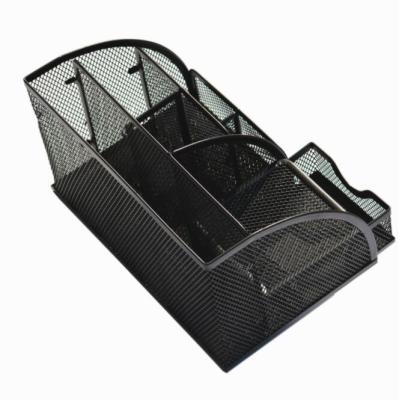 China Wholesale Viable Iron Creative Metal Organizer For Office Table Top Storage Desktop Organizer for sale