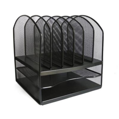 China Metal Hanging Mesh Table Top Storage Office Storage Rack File Holder Viable Desk Organizer for sale