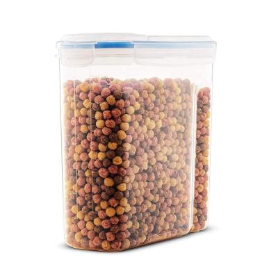 China Leakproof and Airtight Freshness Preservation BPA Free Plastic Cereal Container Dispenser with 4 Locking Lids 4L 135.2 Ounce for sale