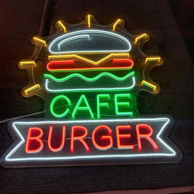 China Dropshipping Indoor/Wedding/Party/Hotel Indoor Wall Lights Rich Colors Advertising Burger Pizza Neon Sign for sale